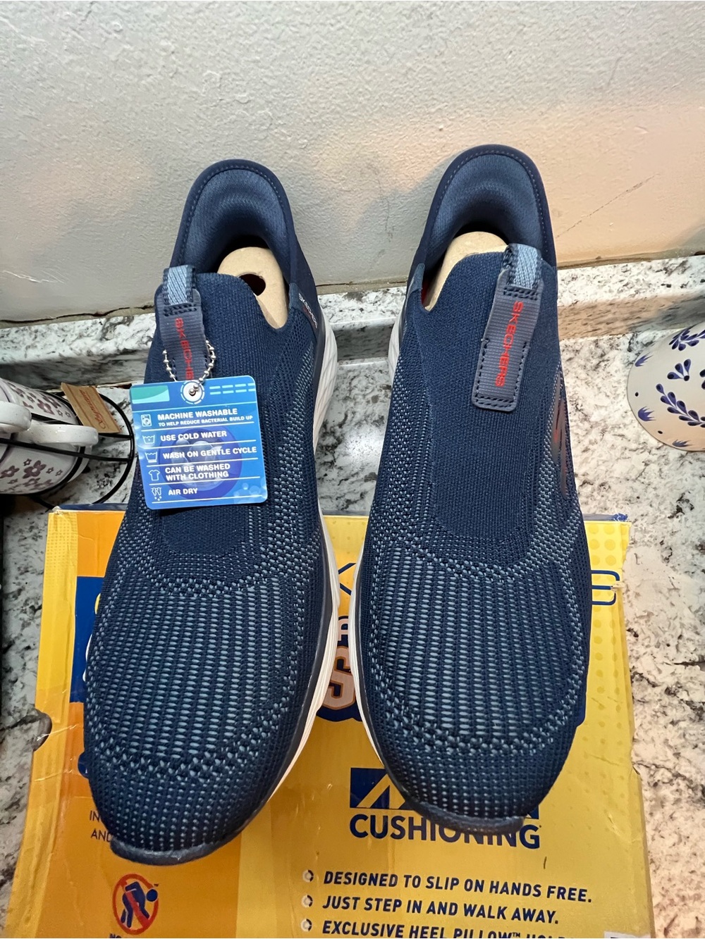 Skechers Navy hands free Slip-On Knit Walking Shoes